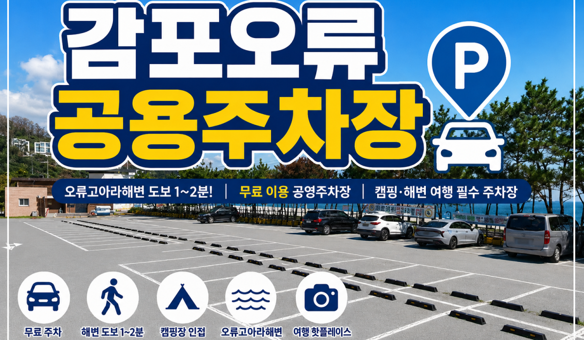 감포오류공영주차장 – 오류고아라해변 여행을 위한 무료 공영주차장  감포오류공영주차장